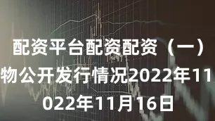 配资平台配资配资（一）诺泰生物公开发行情况2022年11月16日