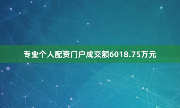 专业个人配资门户成交额6018.75万元